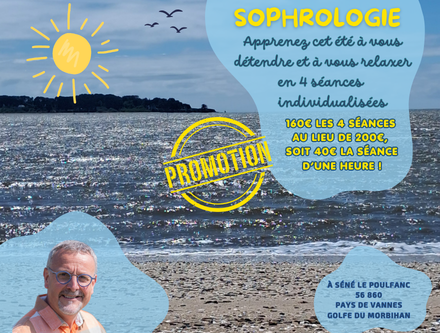 Promotion été 2026
4 séances individuelles de sophrologie : 160€ au lieu de 200 !