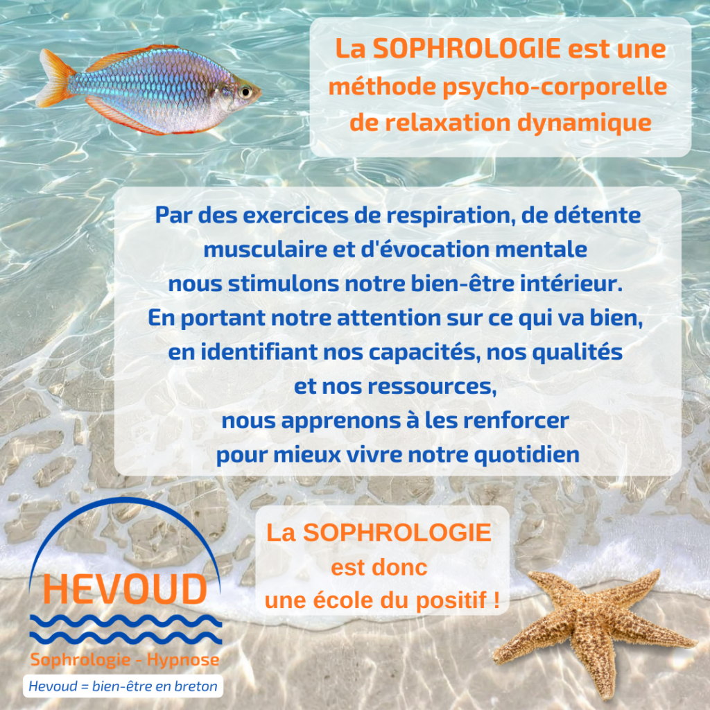 La Sophrologie = méthode psycho-corporelle basée sur des exercices de relaxation dynamique